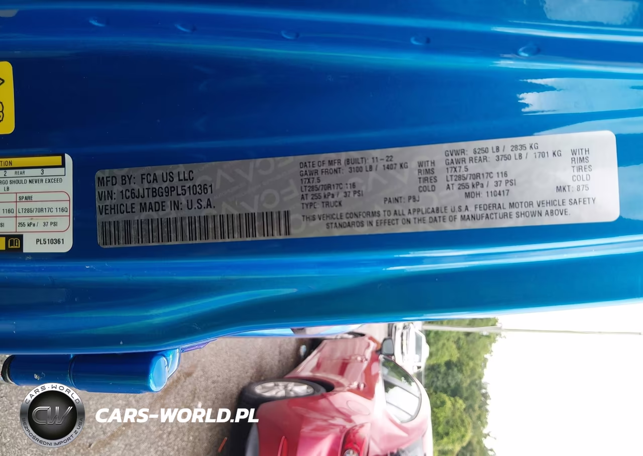 2023 Jeep Gladiator Rubicon 4X4 VIN:1C6JJTBG9PL510361 - 9