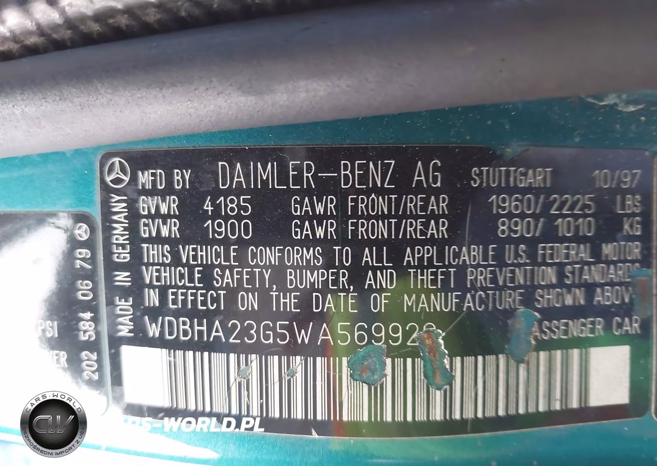 1998 Mercedes-Benz C 230 VIN:WDBHA23G5WA569920 - 9