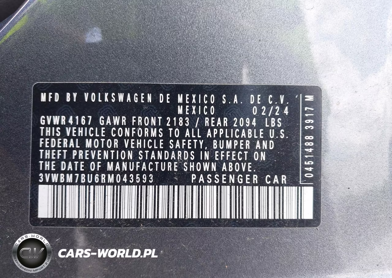 2024 Volkswagen Jetta 1.5T Sport VIN:3VWBM7BU6RM043593 - 9