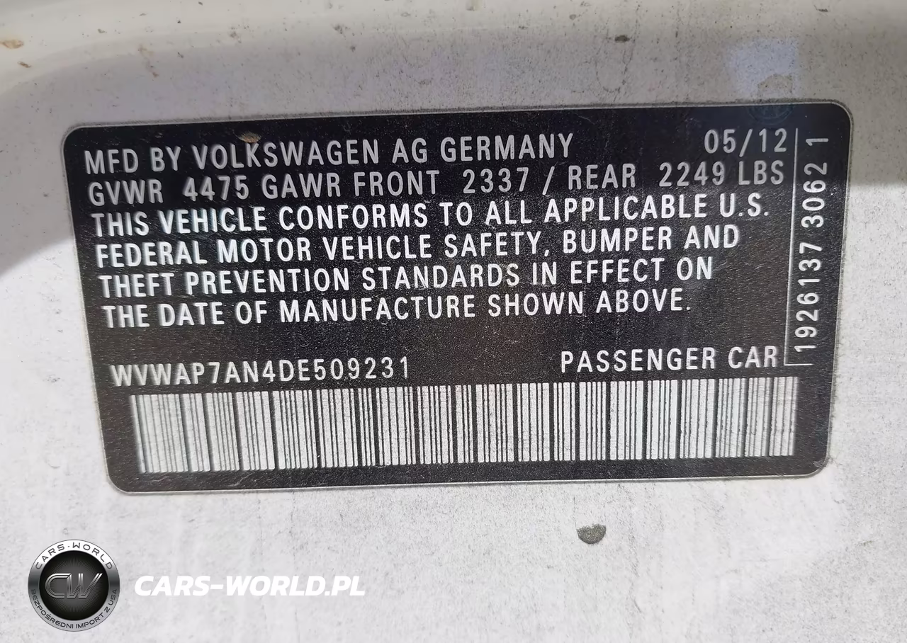 2013 Volkswagen Cc 2.0T Sport VIN:WVWAP7AN4DE509231 - 9