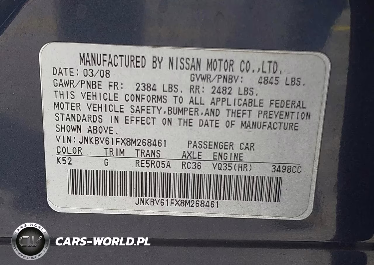 2008 Infiniti G35X VIN:JNKBV61FX8M268461 - 9