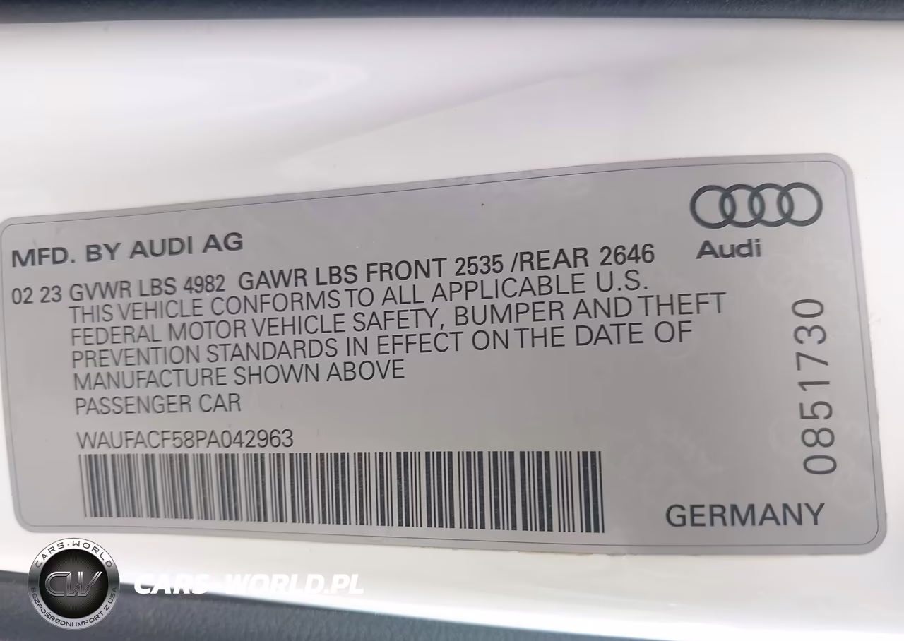 2023 Audi A5 Sportback Premium Plus 45 Tfsi S Line Quattro S Tronic VIN:WAUFACF58PA042963 - 9