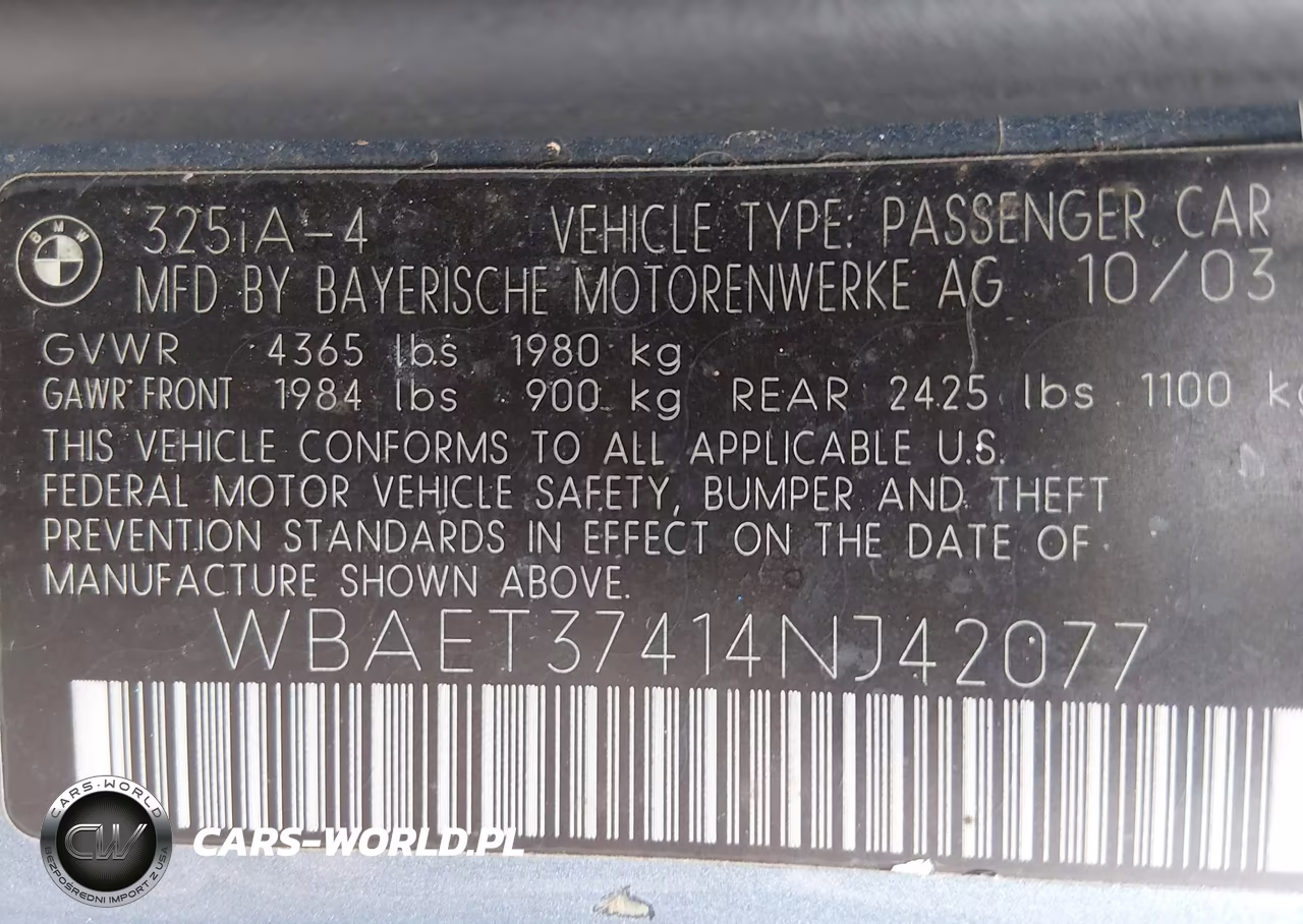 2004 BMW 325I VIN:WBAET37414NJ42077 - 9