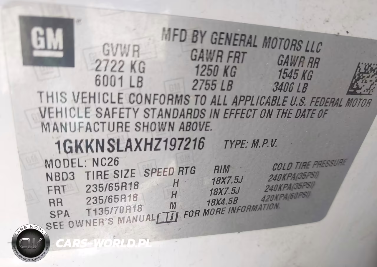 2017 GMC Acadia Sle-2 VIN:1GKKNSLAXHZ197216 - 9