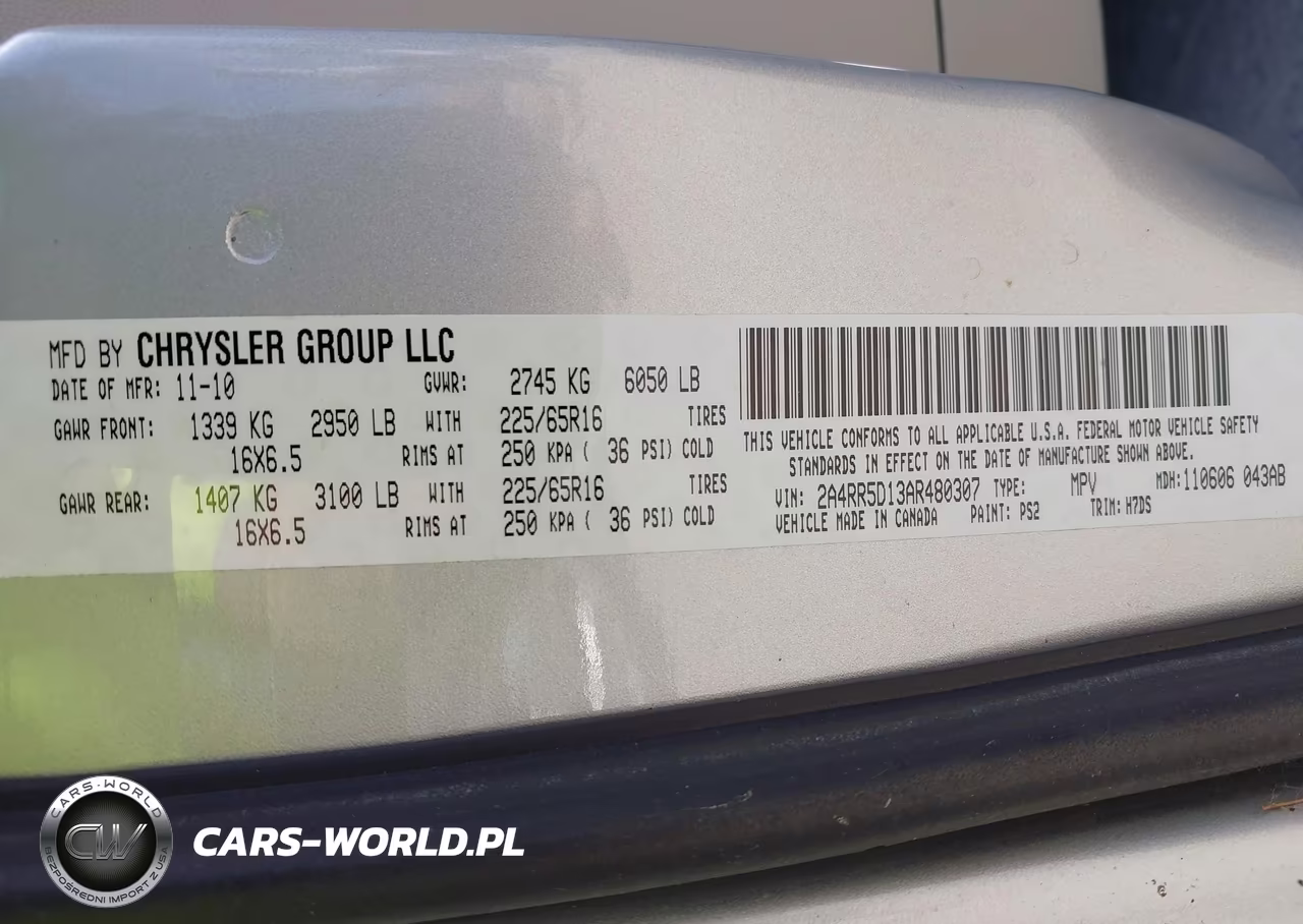 2010 Chrysler Town & Country Touring VIN:2A4RR5D13AR480307 - 9