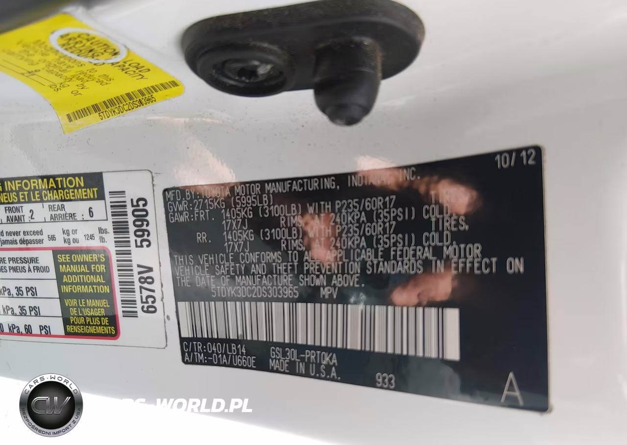 2013 Toyota Sienna Xle V6 8 Passenger VIN:5TDYK3DC2DS303965 - 9