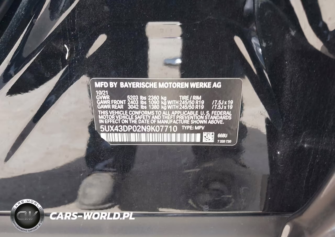 2022 BMW X3 Sdrive30I VIN:5UX43DP02N9K07710 - 9