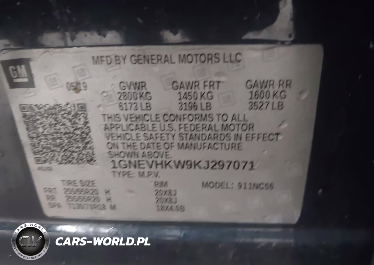 2019 Chevrolet Traverse 3Lt VIN:1GNEVHKW9KJ297071 - 9