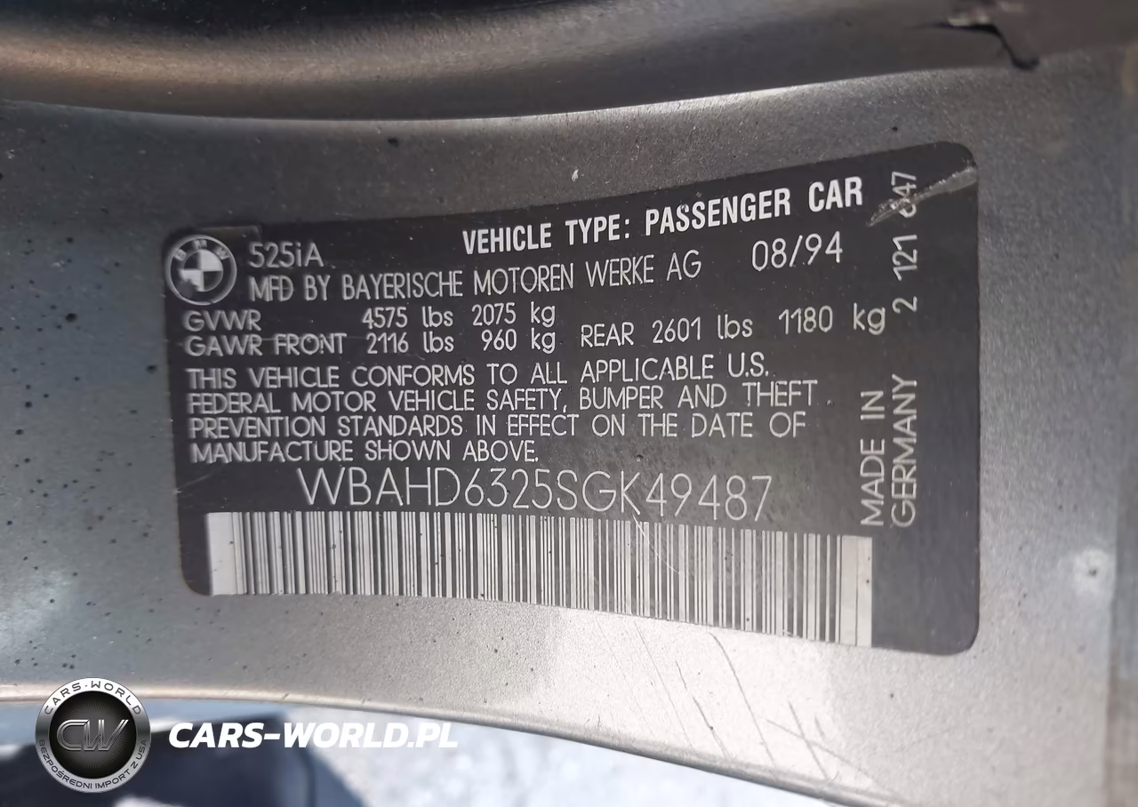 1995 BMW 525 I Automatic VIN:WBAHD6325SGK49487 - 9