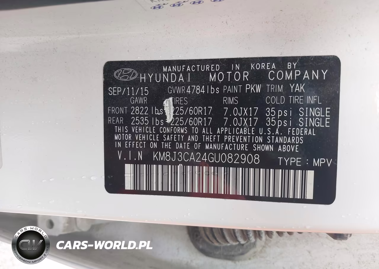 2016 Hyundai Tucson Eco VIN:KM8J3CA24GU082908 - 9
