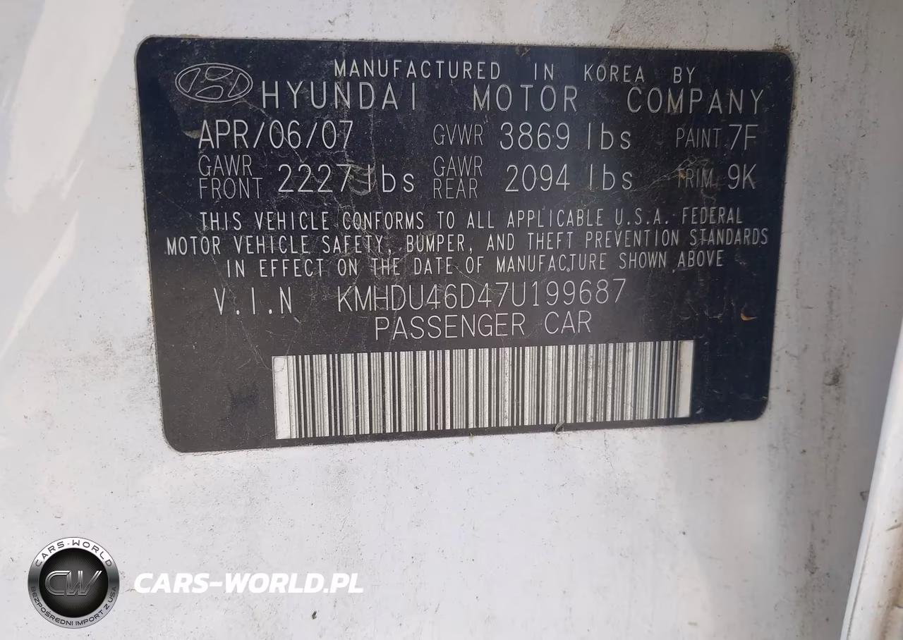 2007 Hyundai Elantra Gls-Limited-Se VIN:KMHDU46D47U199687 - 9