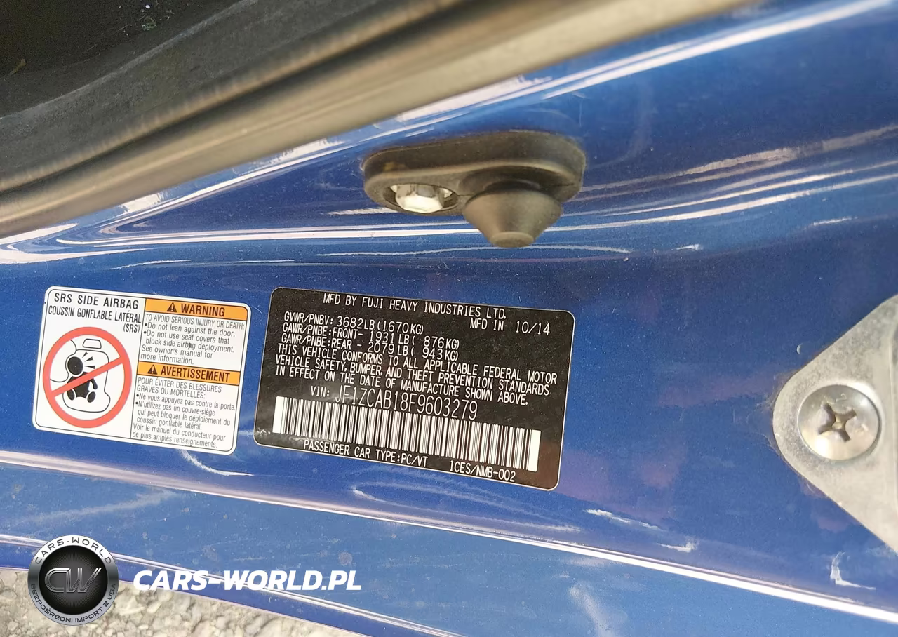 2015 Subaru Brz Premium VIN:JF1ZCAB18F9603279 - 9