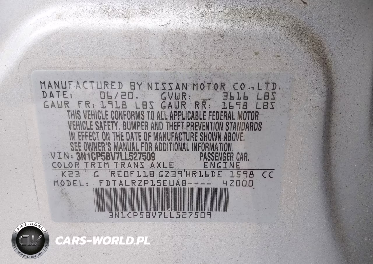 2020 Nissan Kicks S Xtronic Cvt VIN:3N1CP5BV7LL527509 - 9