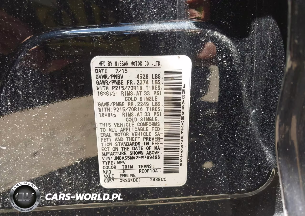 2015 Nissan Rogue Select S VIN:JN8AS5MV2FW769496 - 9