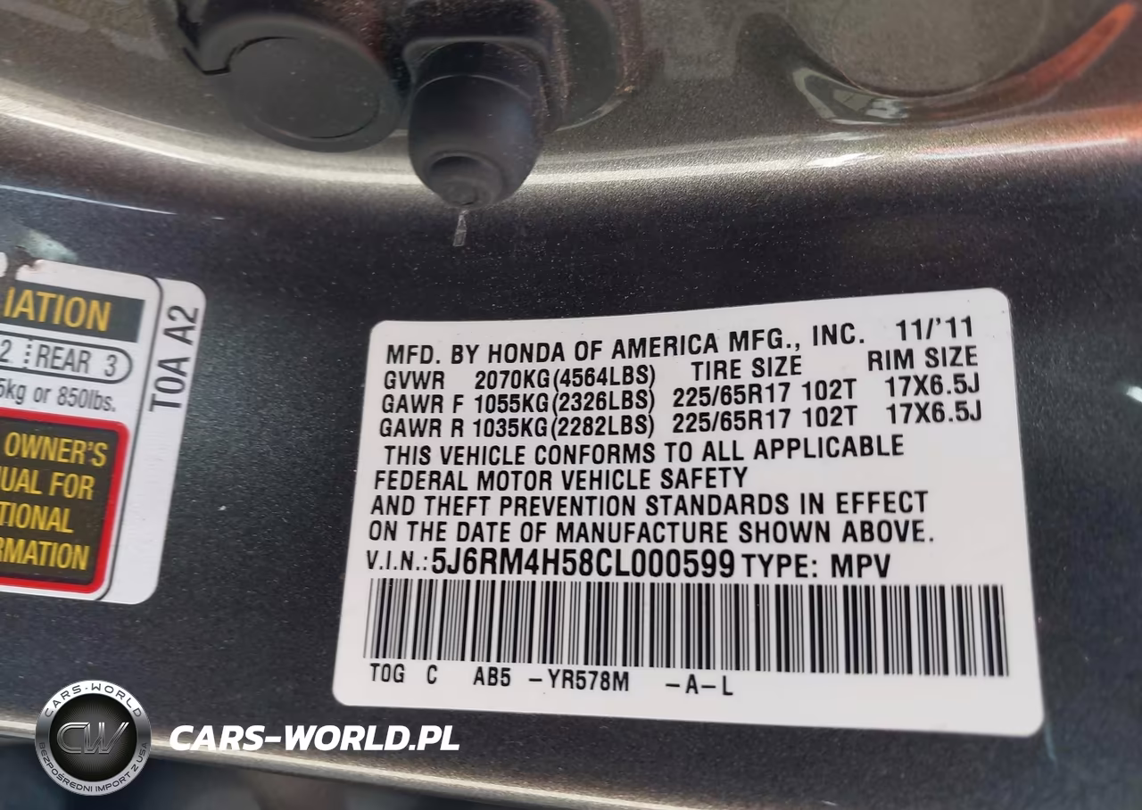 2012 Honda Cr-V Ex VIN:5J6RM4H58CL000599 - 9