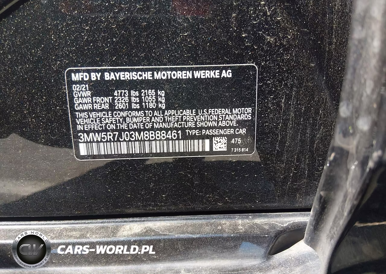 2021 BMW 330I xDrive VIN:3MW5R7J03M8B88461 - 9