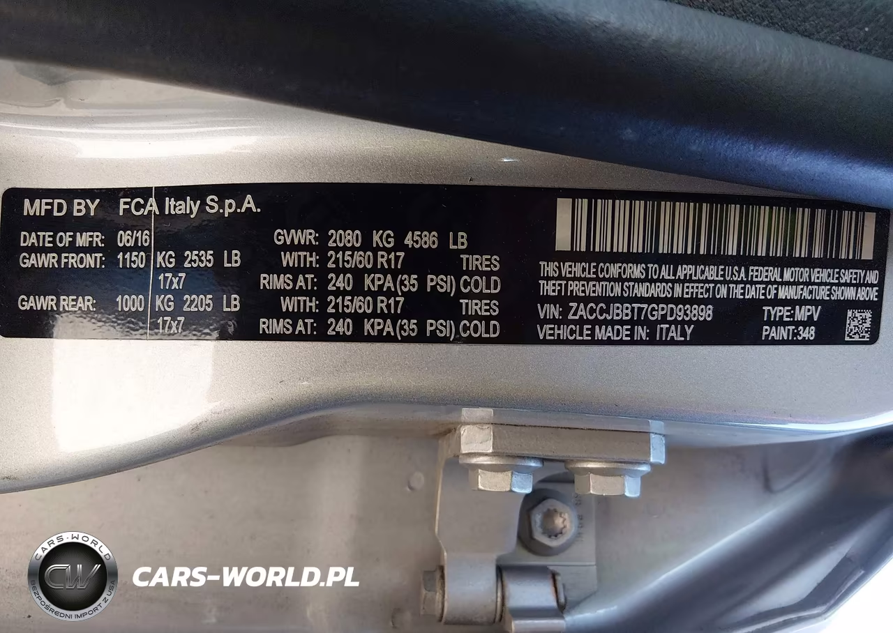 2016 Jeep Renegade Latitude VIN:ZACCJBBT7GPD93898 - 9