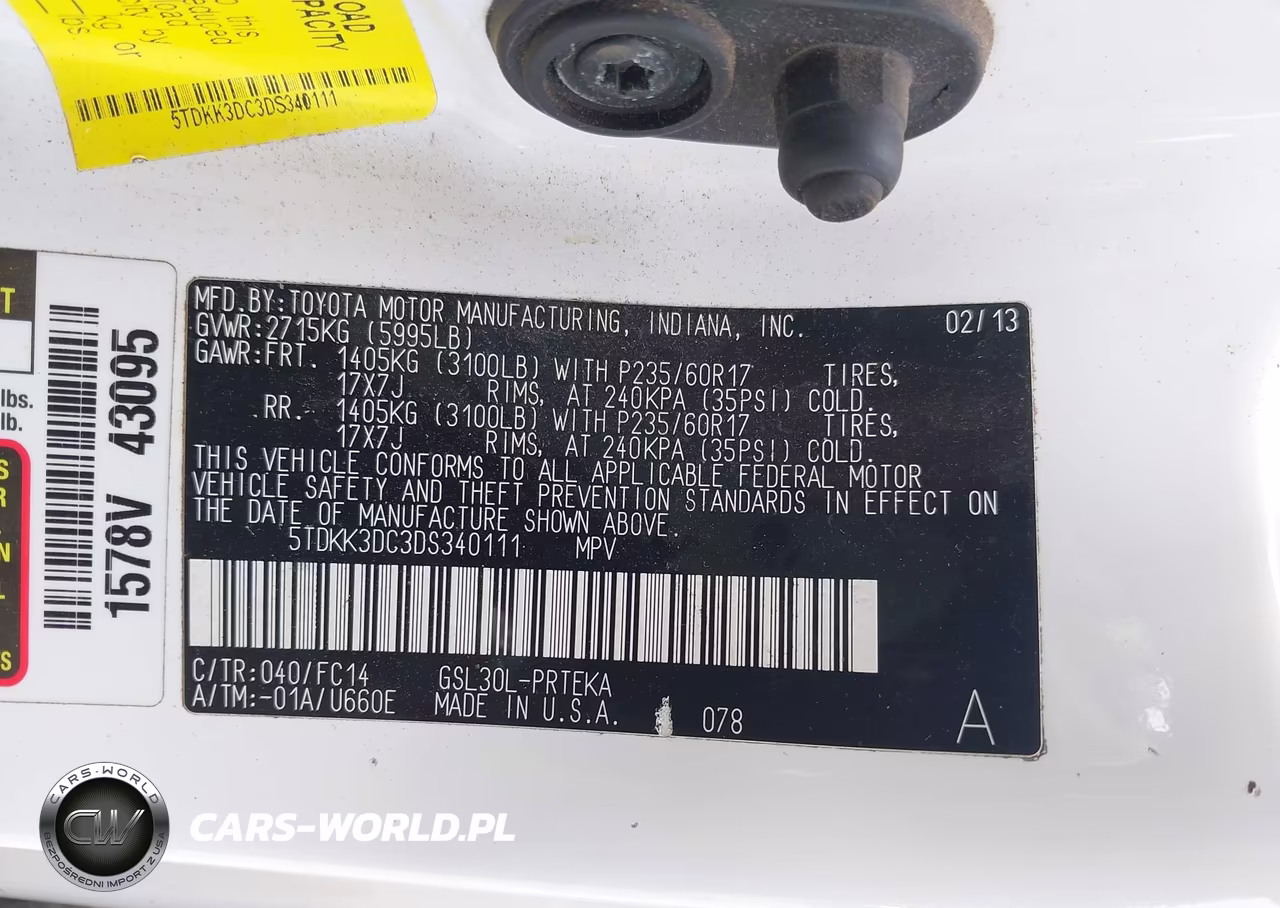 2013 Toyota Sienna Le V6 8 Passenger VIN:5TDKK3DC3DS340111 - 9