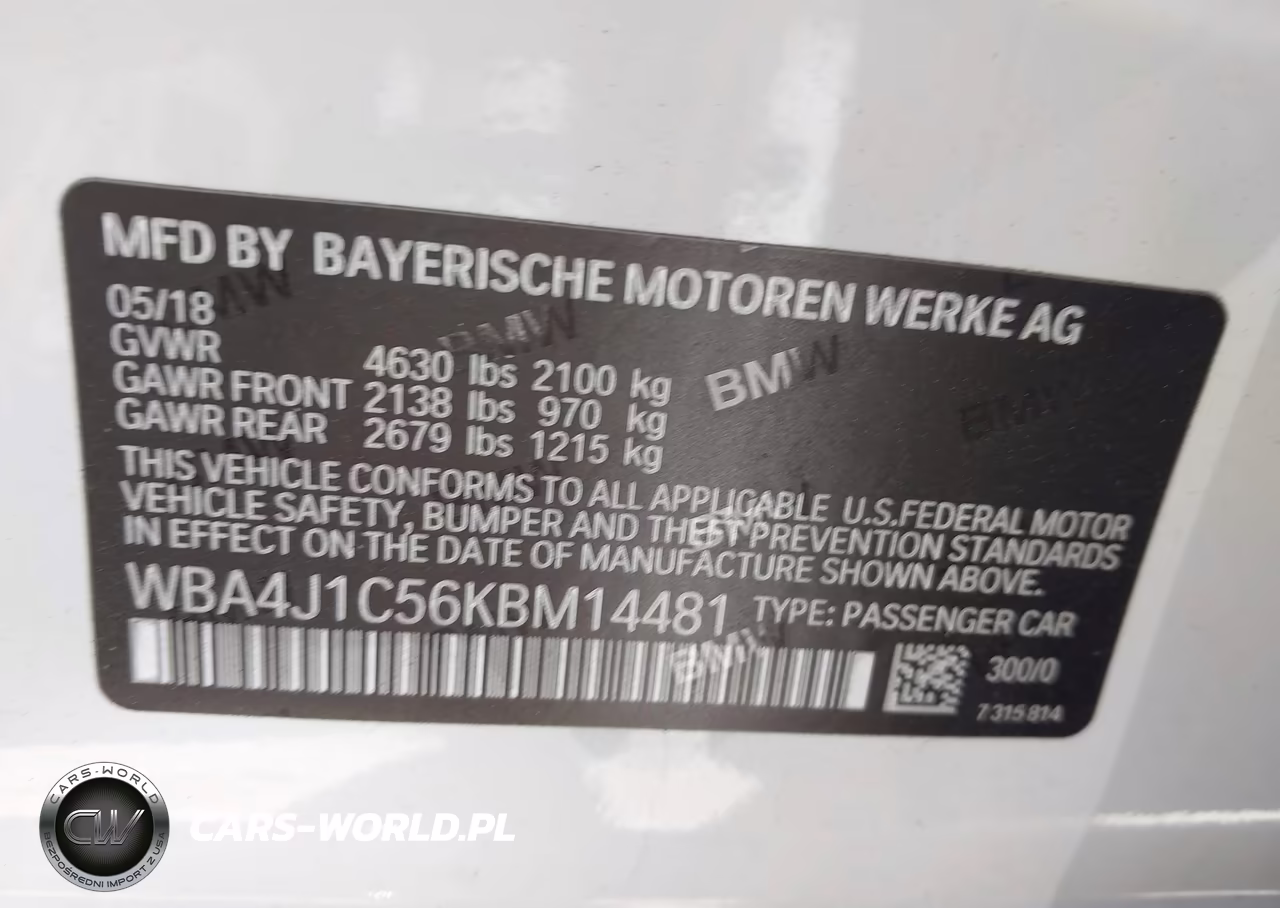 2019 BMW 430I Gran Coupe VIN:WBA4J1C56KBM14481 - 9