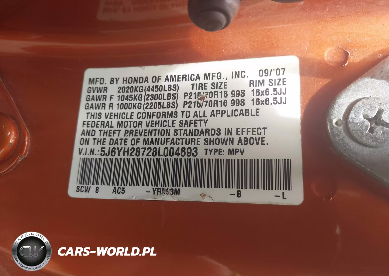2008 Honda Element Ex VIN:5J6YH28728L004693 - 9