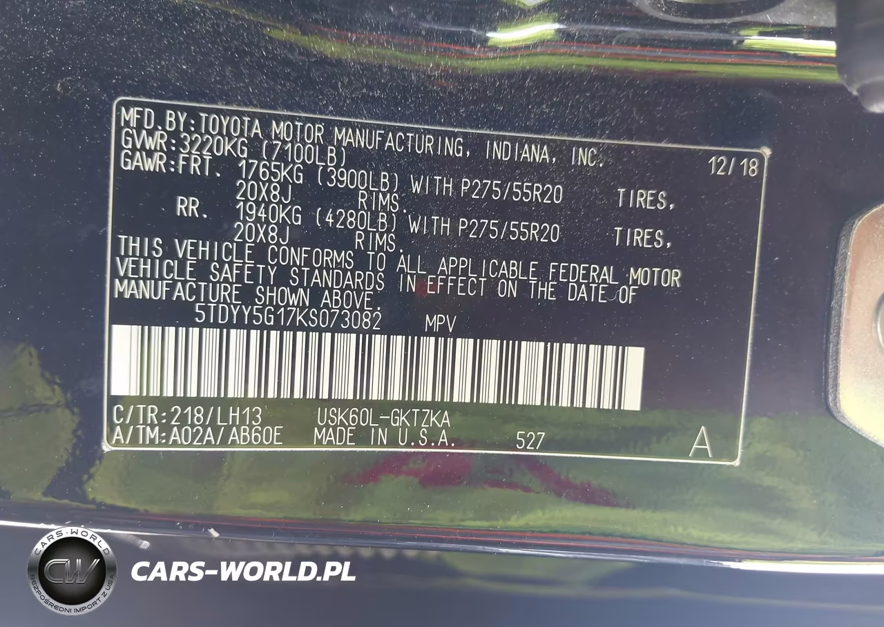 2019 Toyota Sequoia Platinum VIN:5TDYY5G17KS073082 - 9