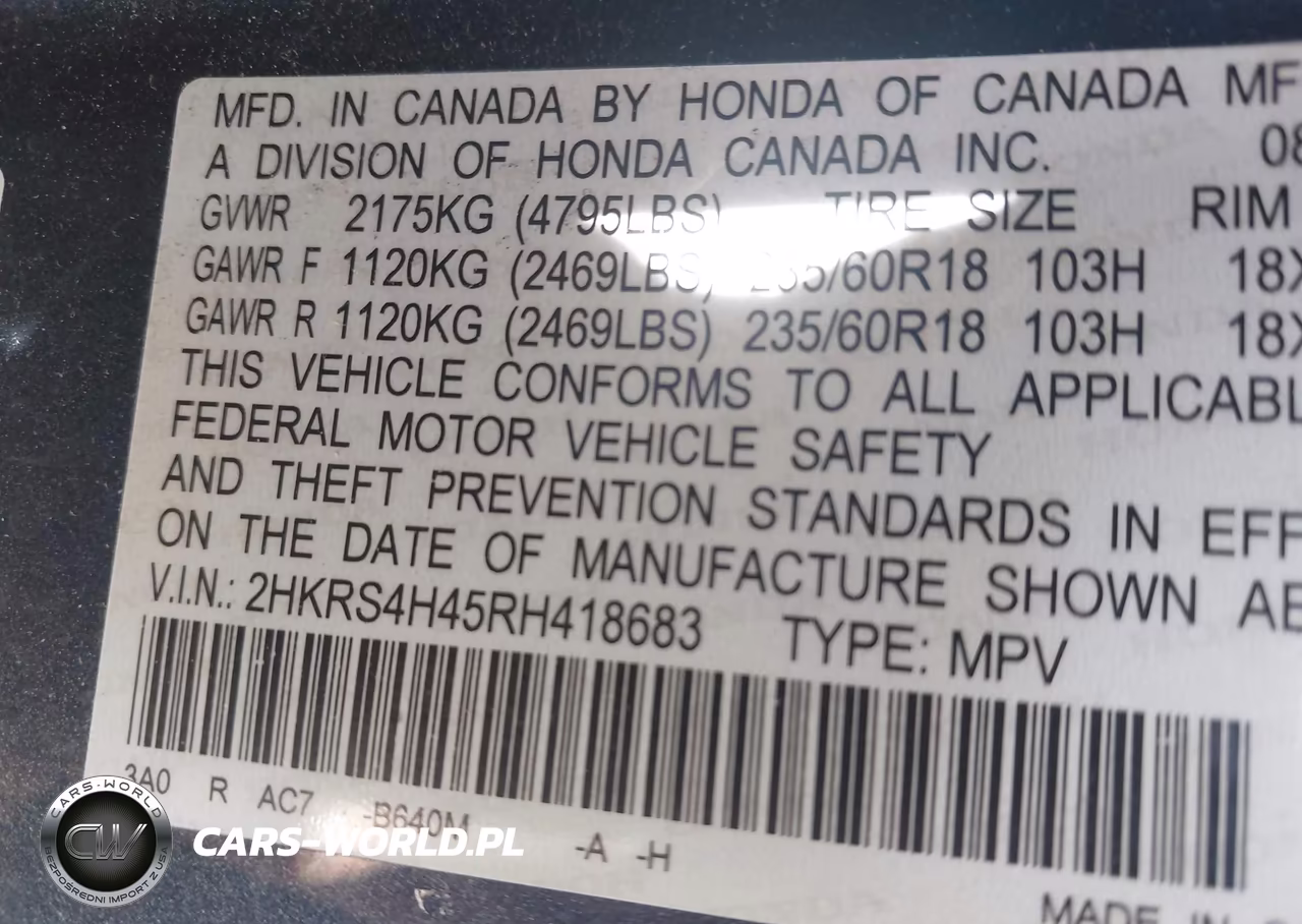 2024 Honda Cr-V Ex Awd VIN:2HKRS4H45RH418683 - 9
