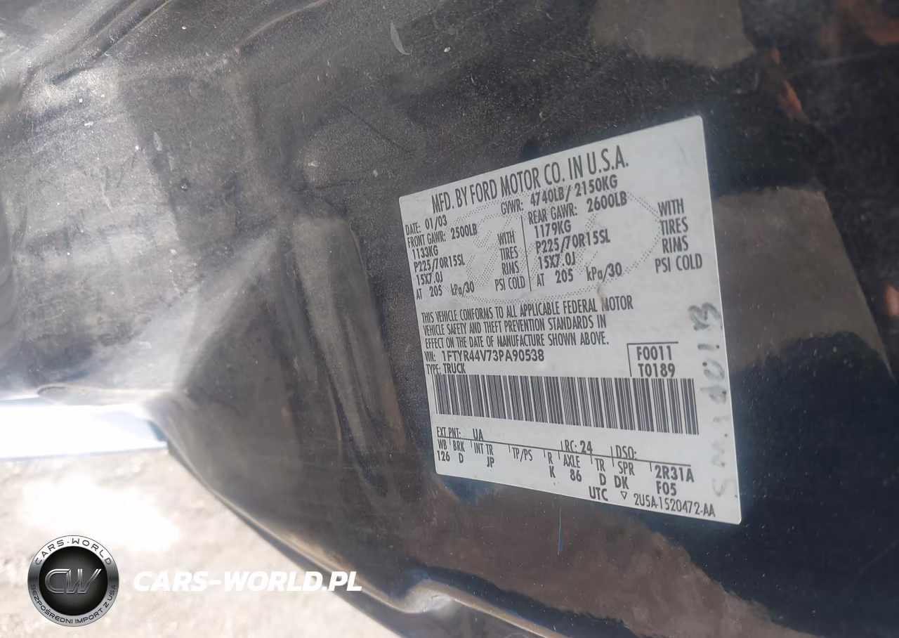 2003 Ford Ranger Edge-Tremor-Xlt VIN:1FTYR44V73PA90538 - 9