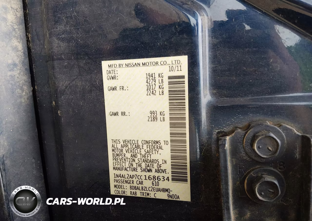 2012 Nissan Altima 2.5 S VIN:1N4AL2AP7CC168634 - 9