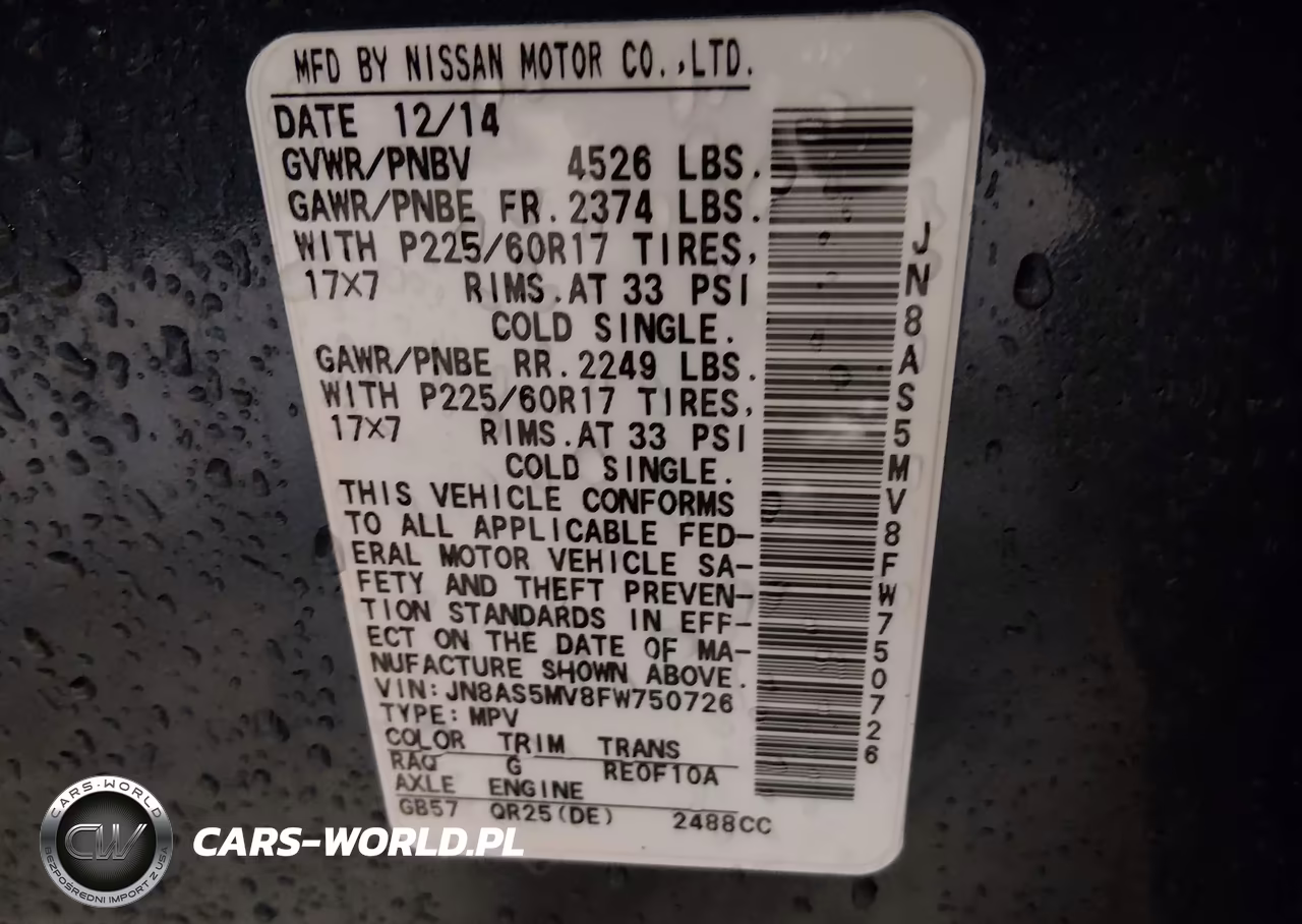 2015 Nissan Rogue Select S VIN:JN8AS5MV8FW750726 - 9