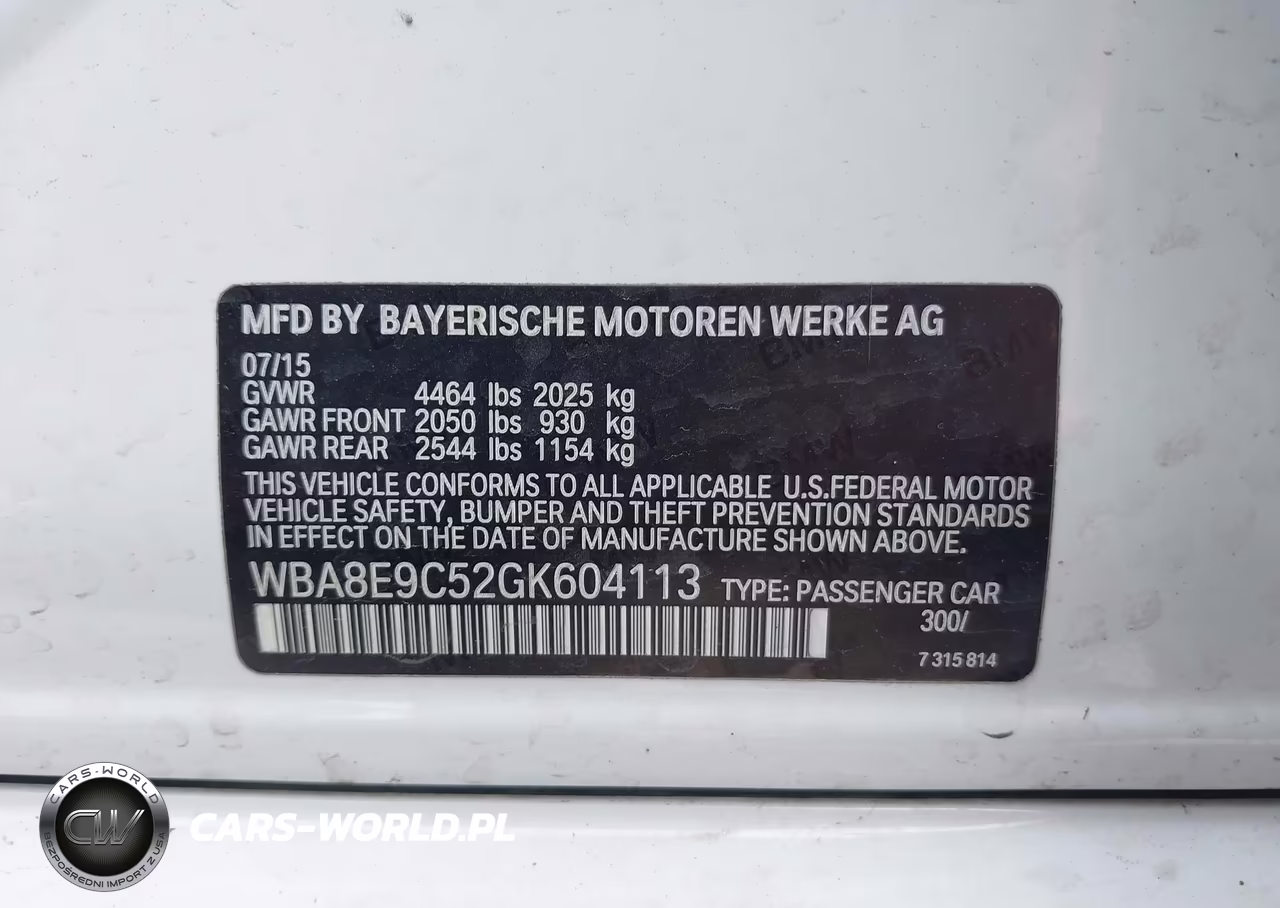 2016 BMW 3 Series 328I VIN:WBA8E9C52GK604113 - 9