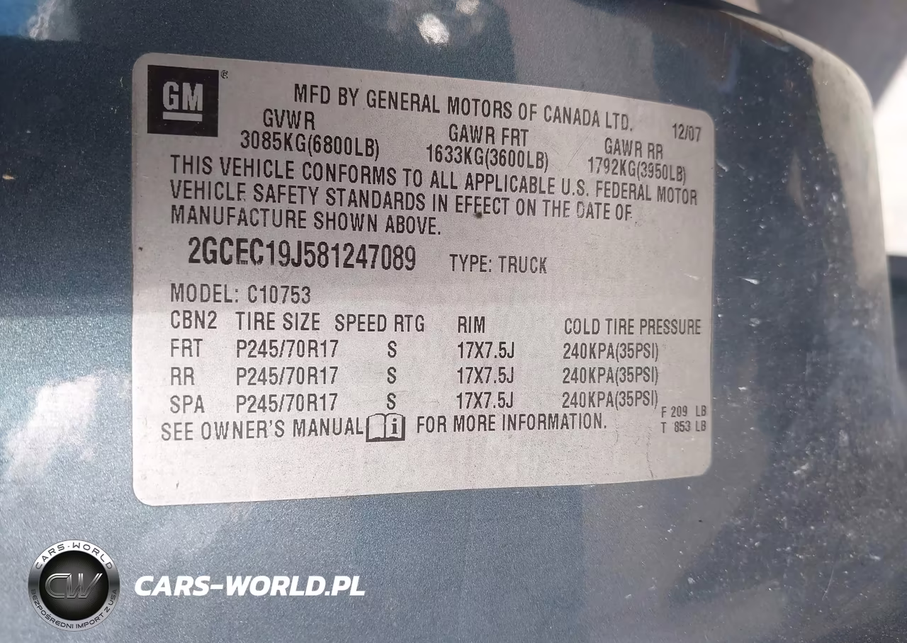 2008 Chevrolet Silverado 1500 Lt2 VIN:2GCEC19J581247089 - 9