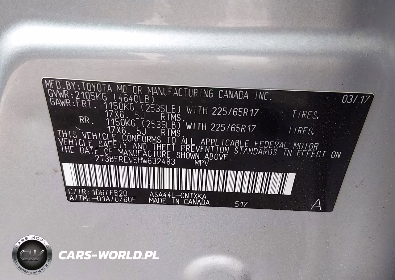 2017 Toyota Rav4 Le VIN:2T3BFREV5HW632483 - 9