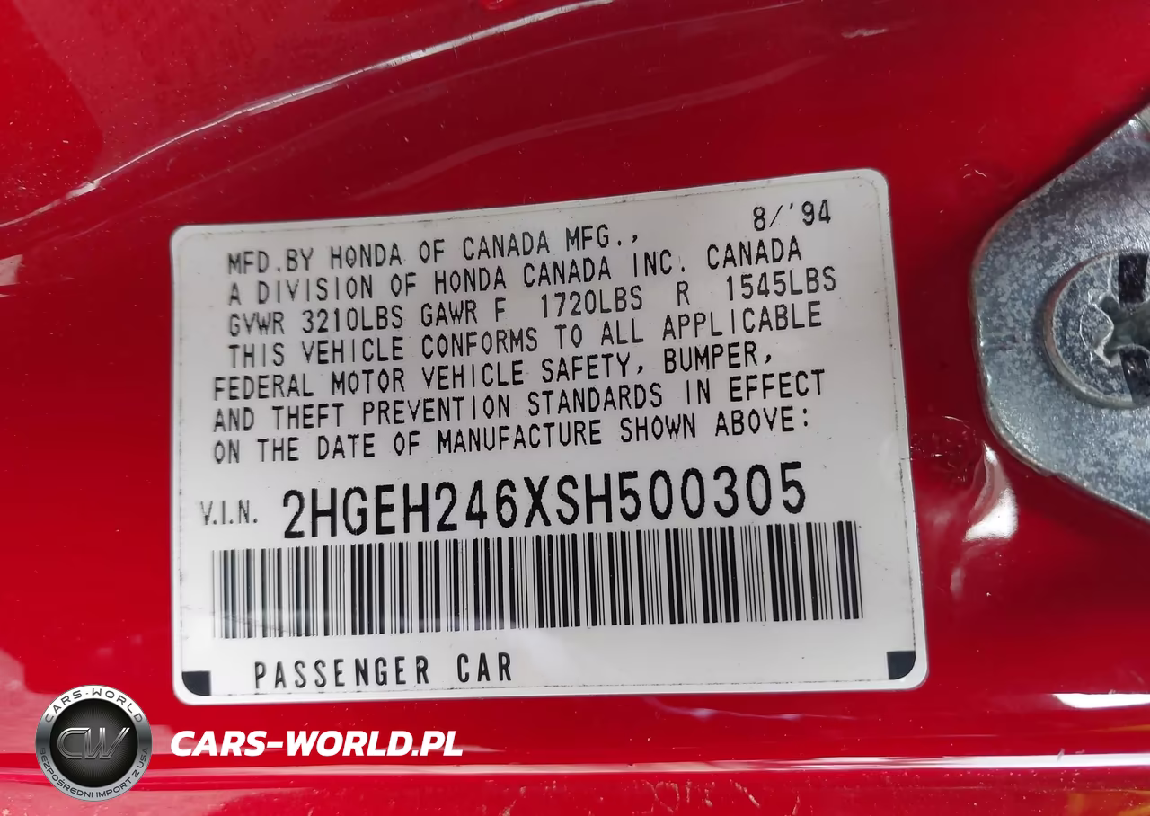 1995 Honda Civic Dx VIN:2HGEH246XSH500305 - 9