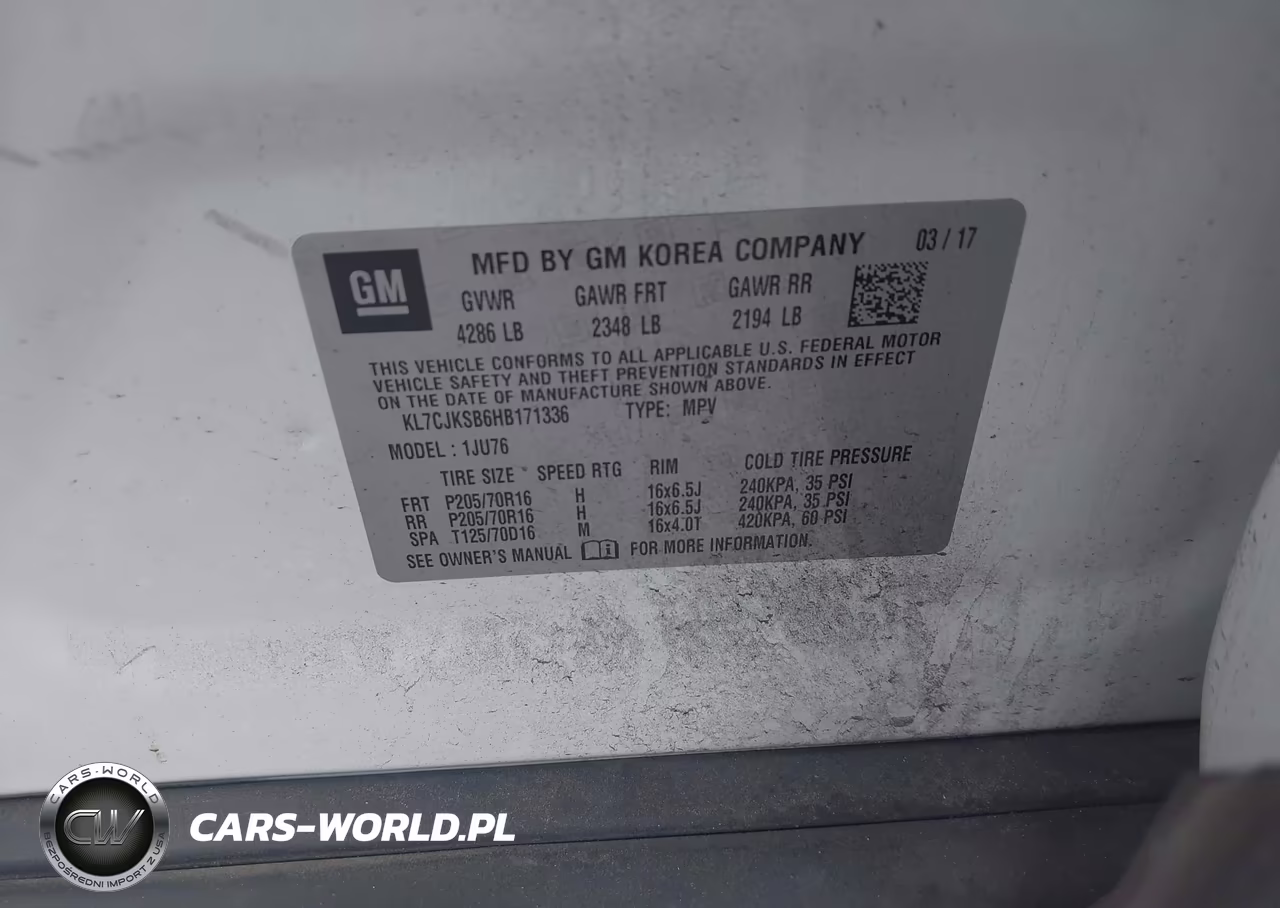 2017 Chevrolet Trax Ls VIN:KL7CJKSB6HB171336 - 9