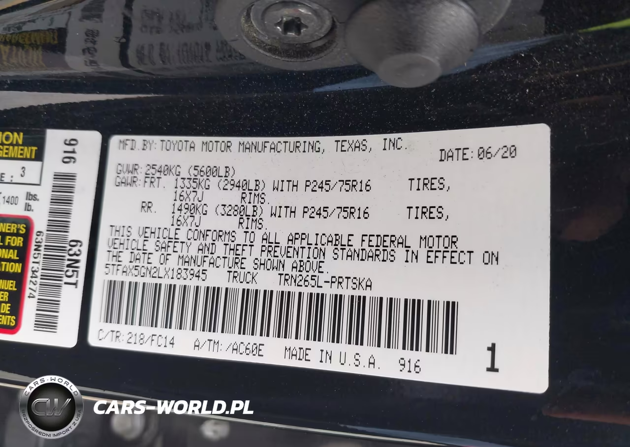 2020 Toyota Tacoma Sr5 VIN:5TFAX5GN2LX183945 - 9