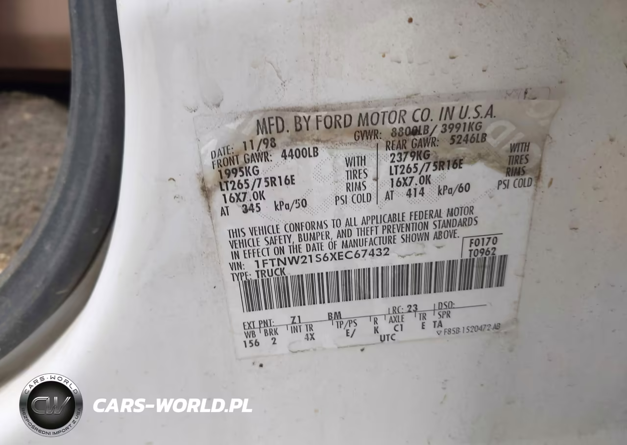 1999 Ford F-250 Lariat-Xl-Xlt VIN:1FTNW21S6XEC67432 - 9