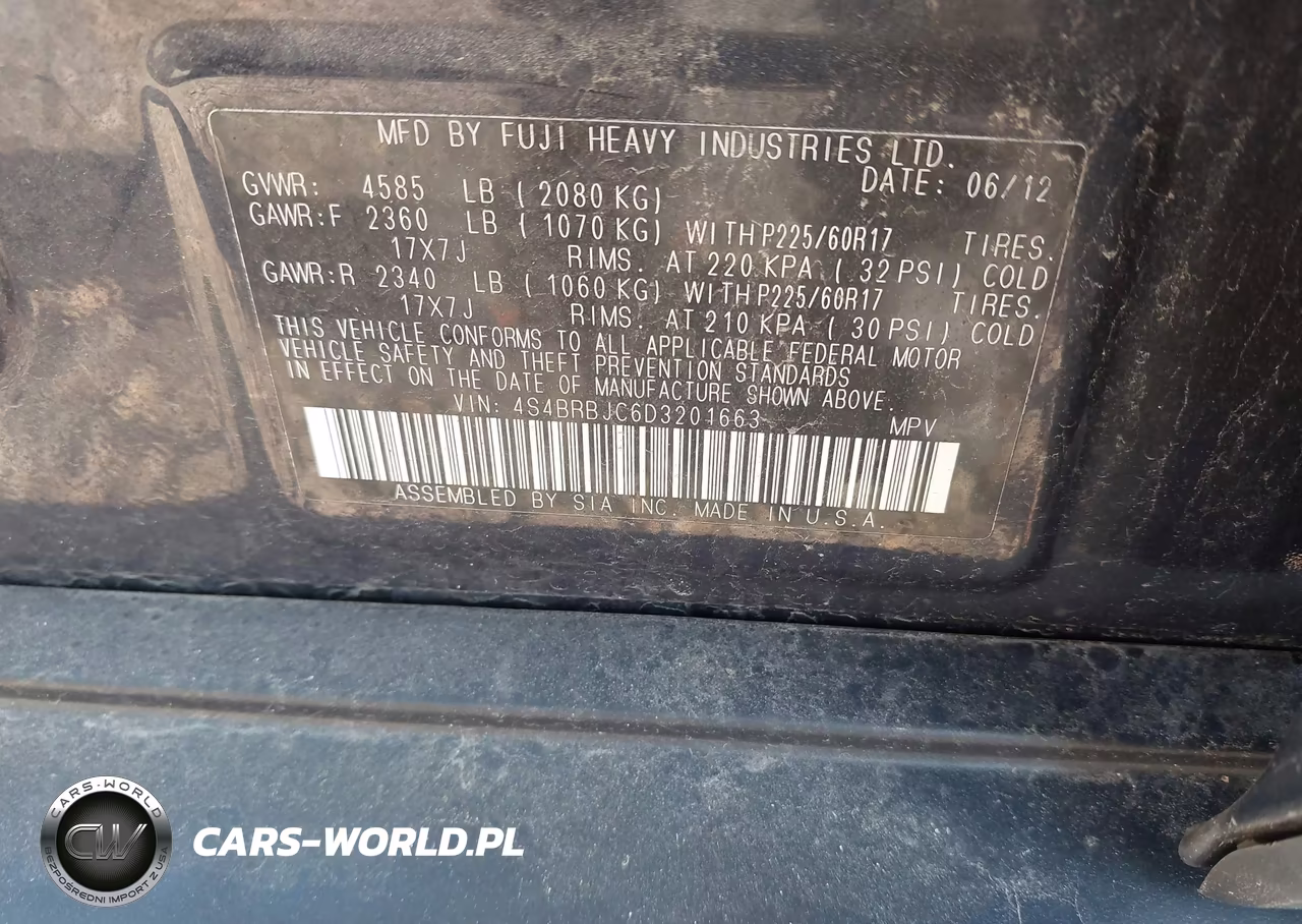 2013 Subaru Outback 2.5I Limited VIN:4S4BRBJC6D3201663 - 9