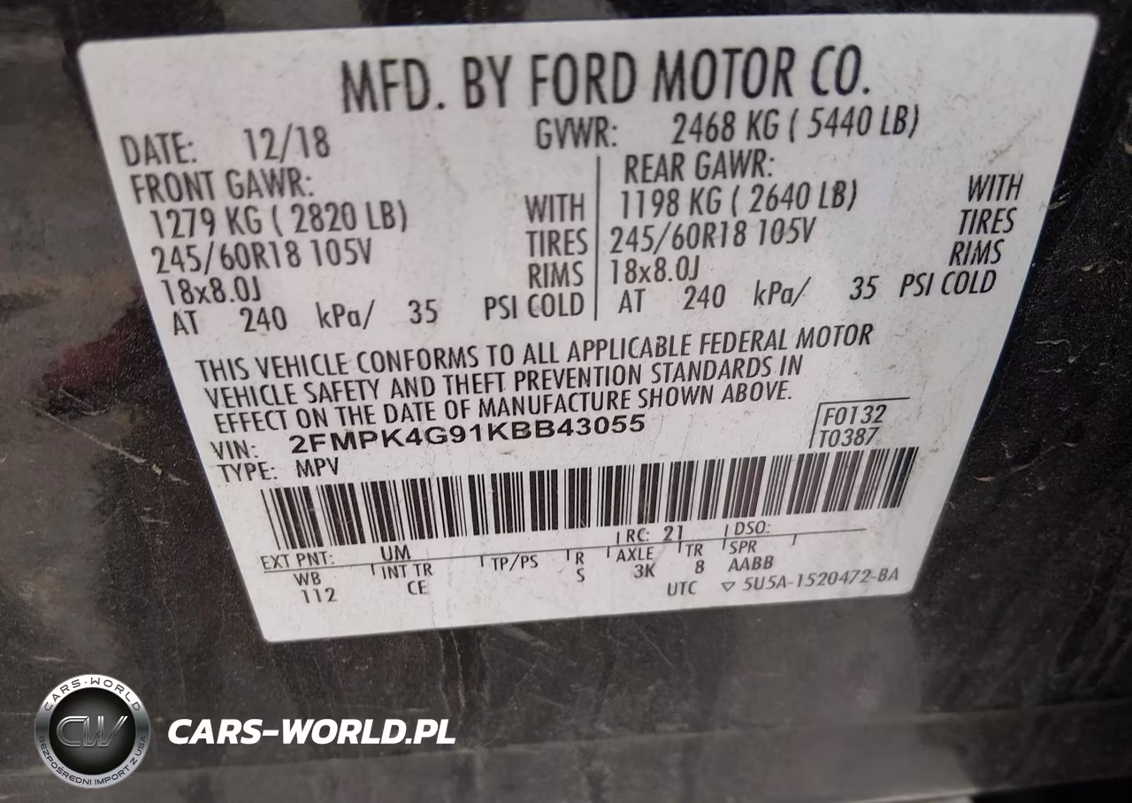 2019 Ford Edge Se VIN:2FMPK4G91KBB43055 - 9