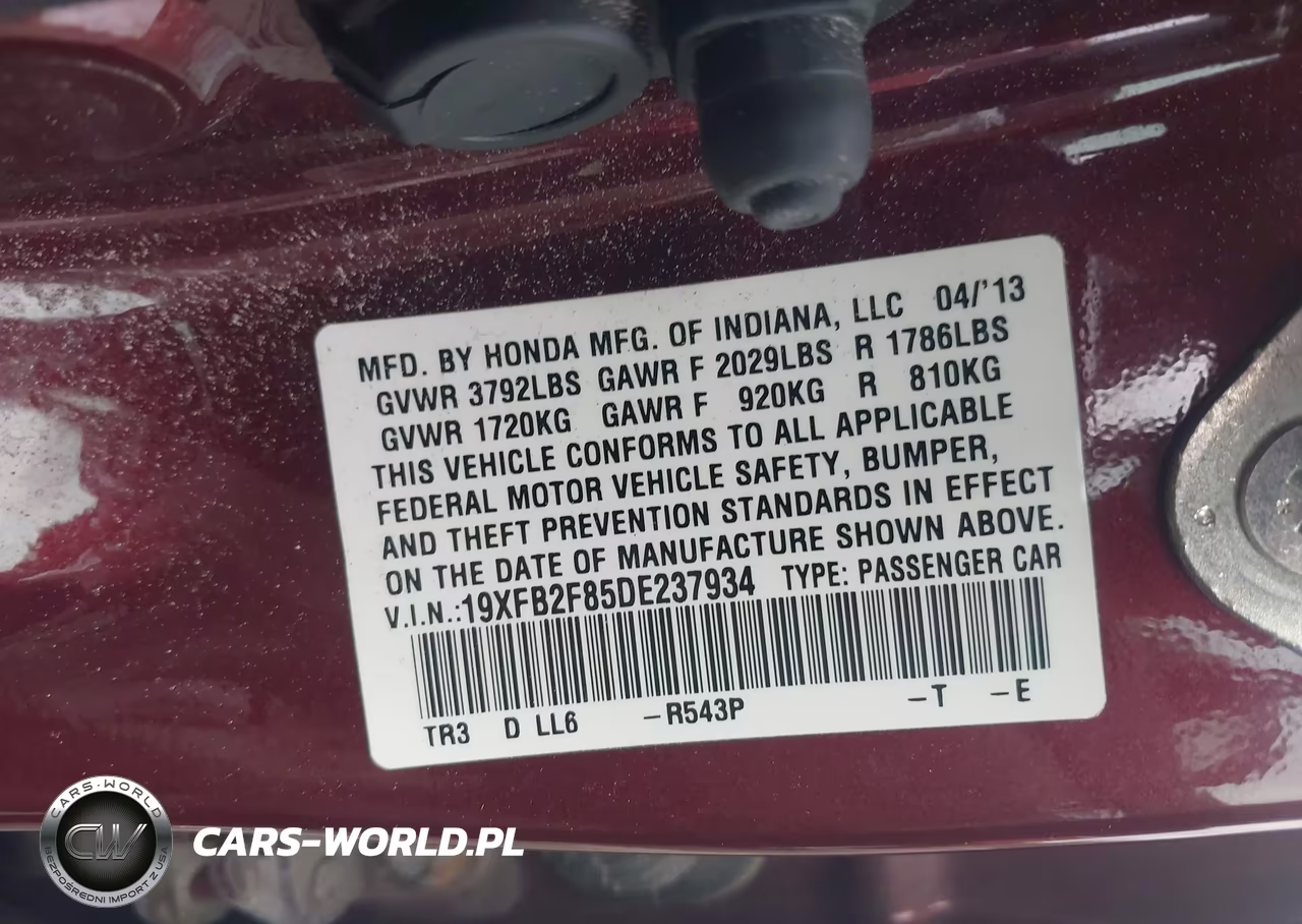 2013 Honda Civic Ex VIN:19XFB2F85DE237934 - 9