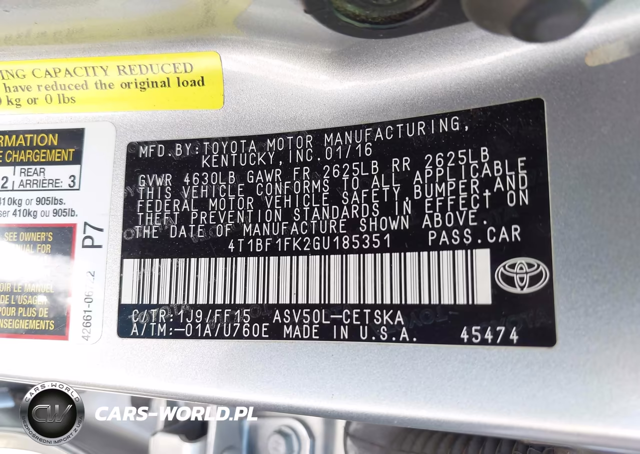 2016 Toyota Camry Se VIN:4T1BF1FK2GU185351 - 9