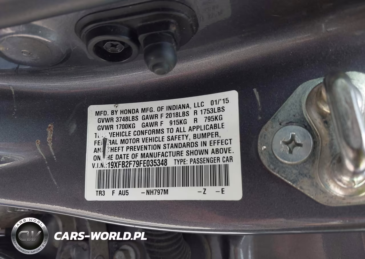 2015 Honda Civic Se VIN:19XFB2F79FE035348 - 9