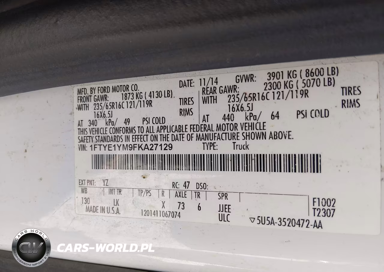 2015 Ford Transit-150 VIN:1FTYE1YM9FKA27129 - 9