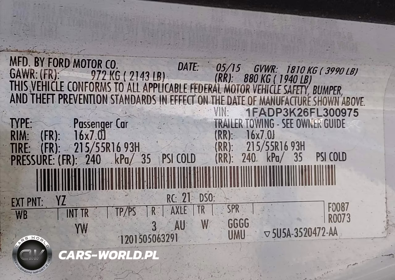 2015 Ford Focus Se VIN:1FADP3K26FL300975 - 9