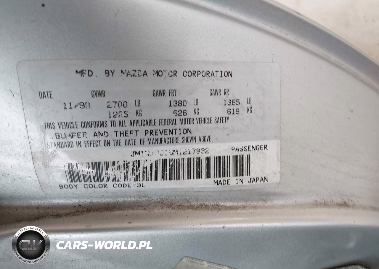 1991 Mazda Mx-5 Miata VIN:JM1NA3516M1217932 - 9