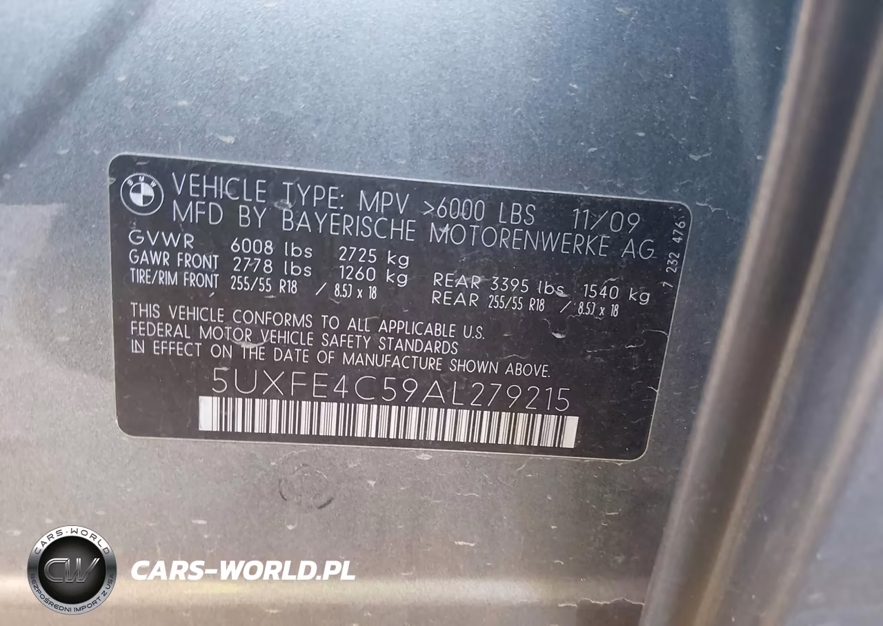 2010 BMW X5 xDrive30I VIN:5UXFE4C59AL279215 - 9