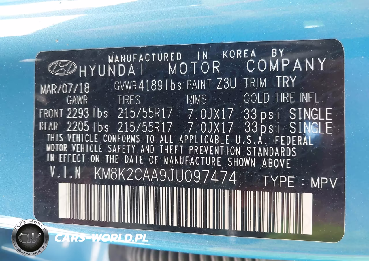 2018 Hyundai Kona Sel VIN:KM8K2CAA9JU097474 - 9