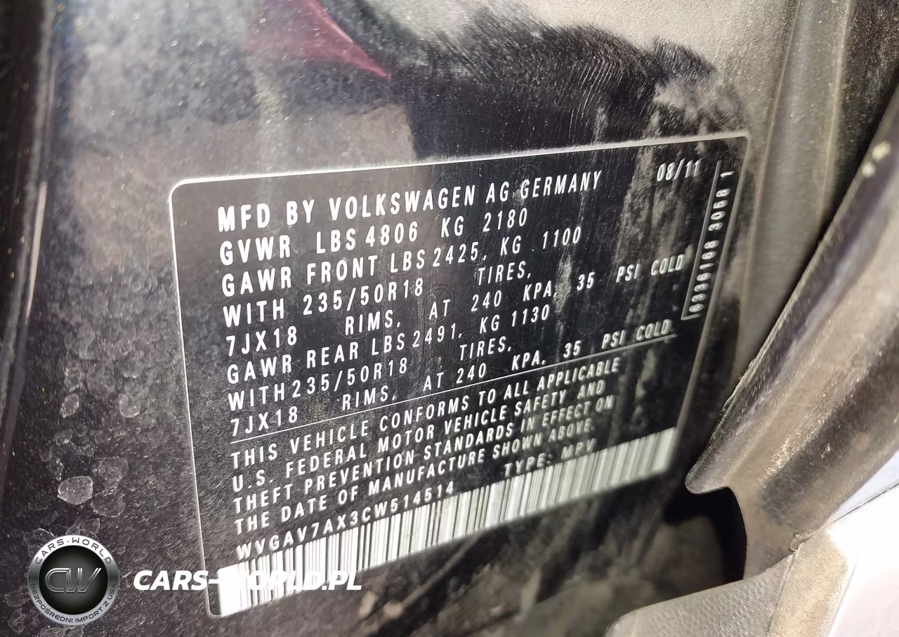 2012 Volkswagen Tiguan Le-S-Se-Sel VIN:WVGAV7AX3CW514514 - 9