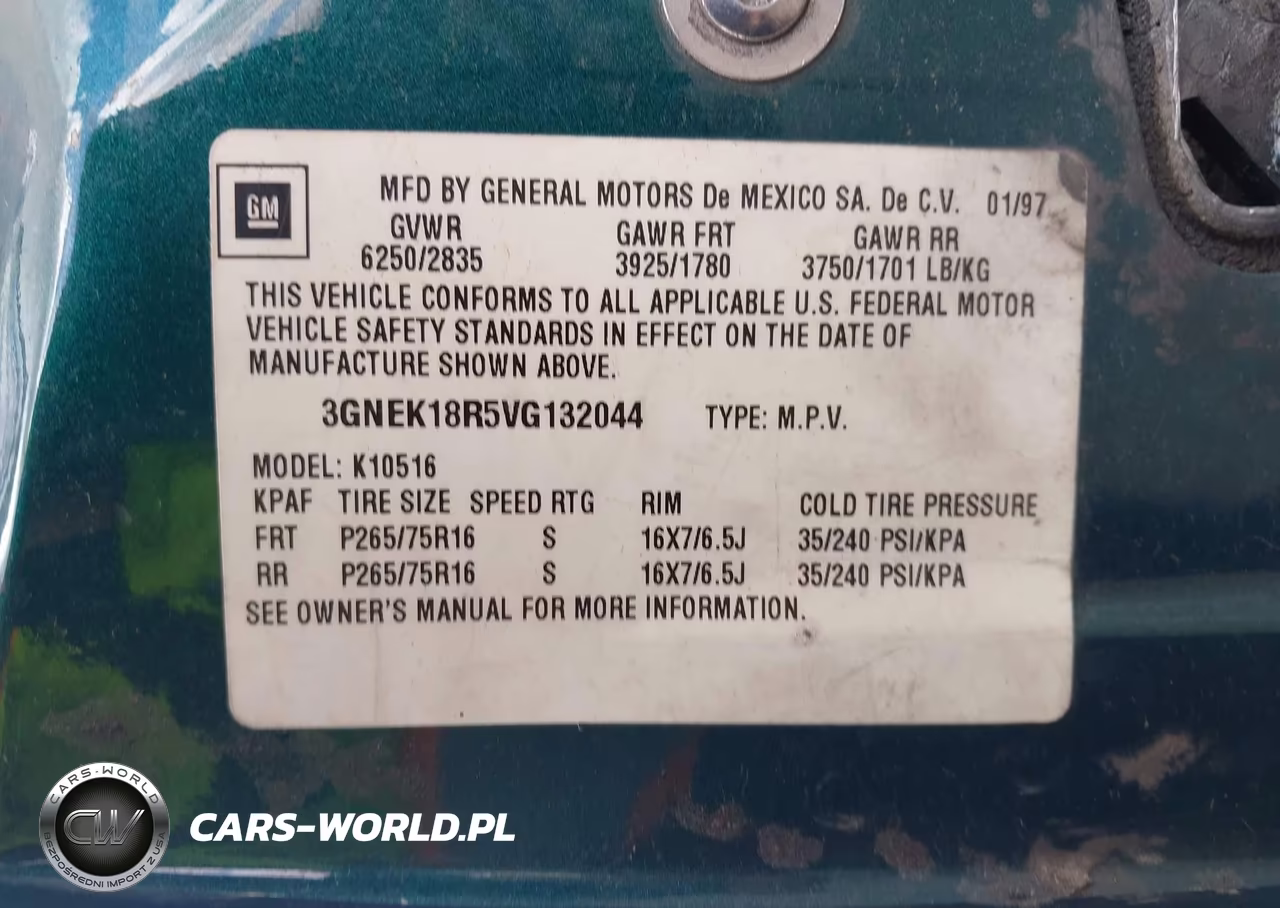 1997 Chevrolet Tahoe VIN:3GNEK18R5VG132044 - 9