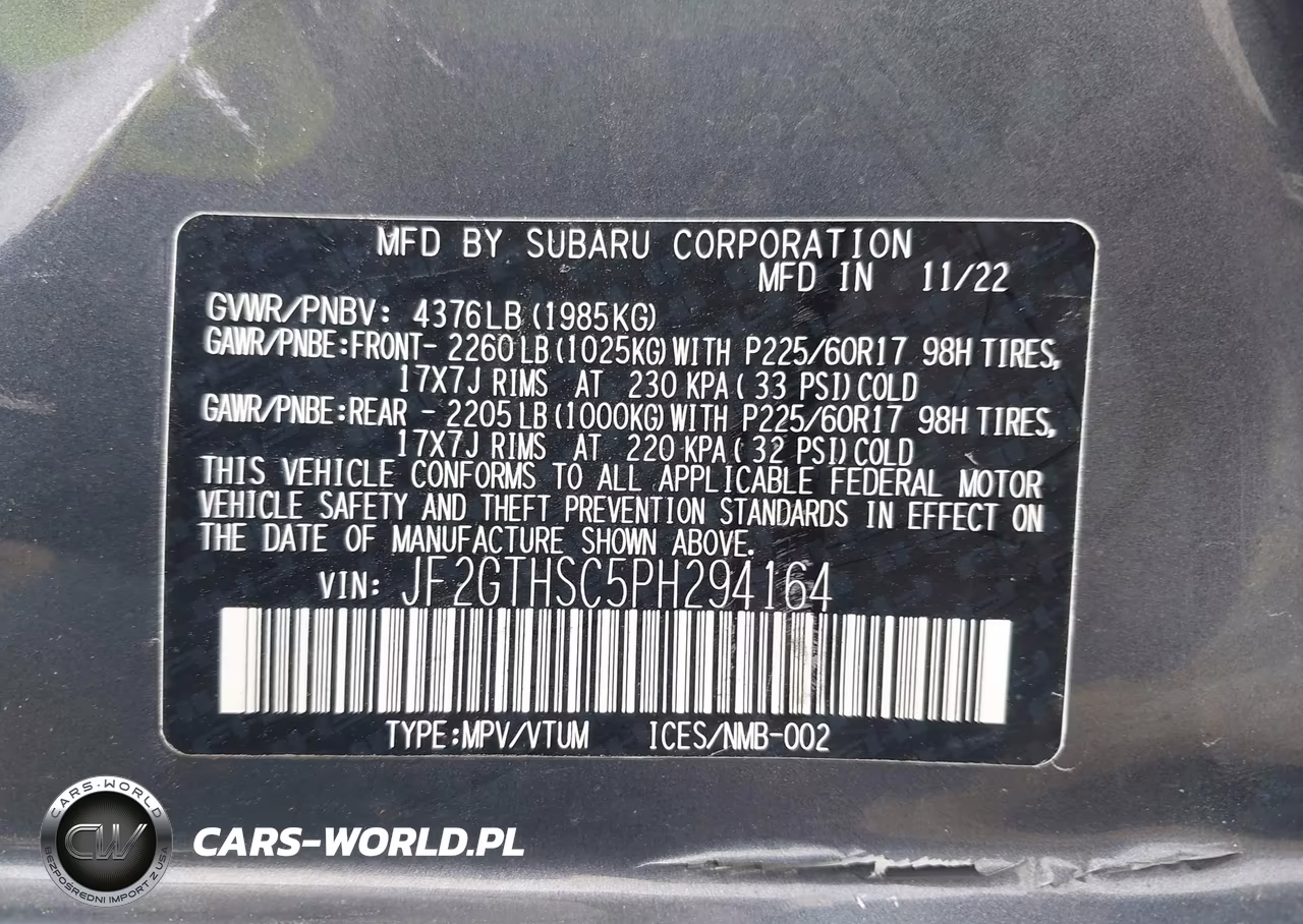 2023 Subaru Crosstrek Sport VIN:JF2GTHSC5PH294164 - 9