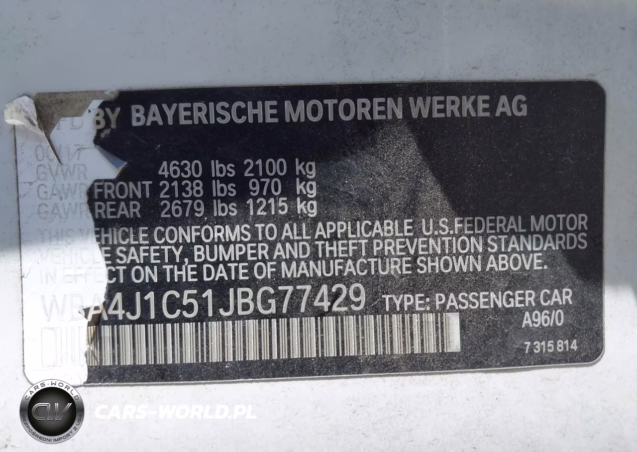 2018 BMW 430I Gran Coupe VIN:WBA4J1C51JBG77429 - 9